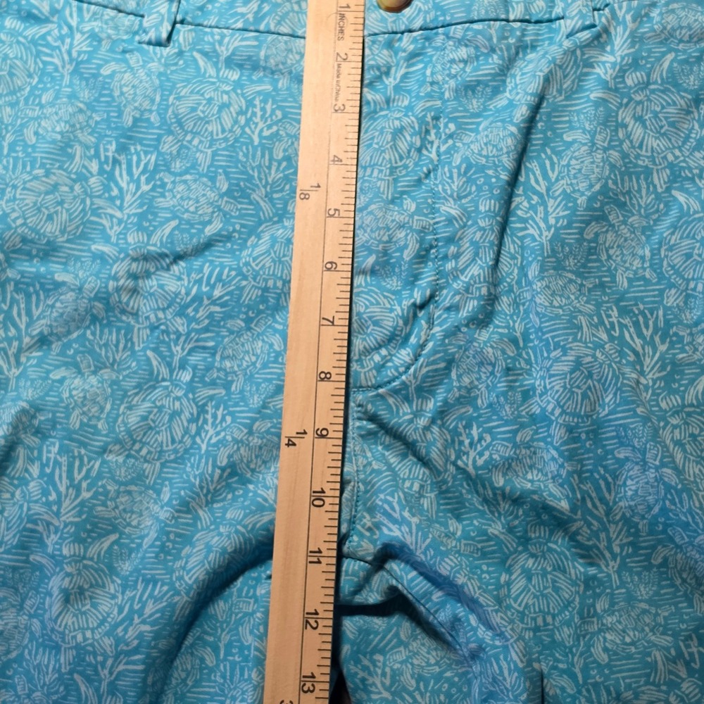 Vineyard Vines Mens Sea Turtle Coral Print Breaker Shorts Blue White Size 34 - Picture 6 of 10